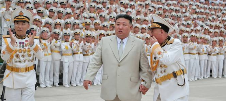 "Image: Kim Discussing Naval Improvement in North Korea"