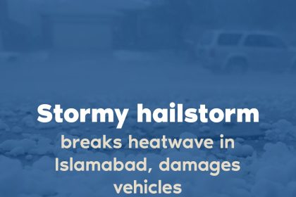 A freak hail and thunderstorm swept across parts of Punjab, Khyber Pakhtunkhwa and the federal capital yesterday and claimed several lives across both provinces, damaging public and private property as well as standing crops.