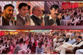 Minister Syed Bazil Ali Naqvi leads a “Takmil-e-Pakistan” rally in Lachraat