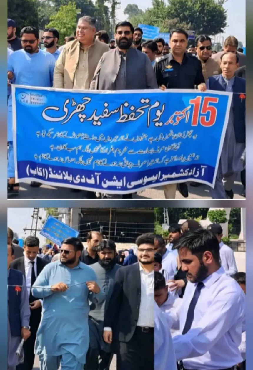 Grand Walk marks observance of World White Cane Day in AJK to express solidarity with blind persons